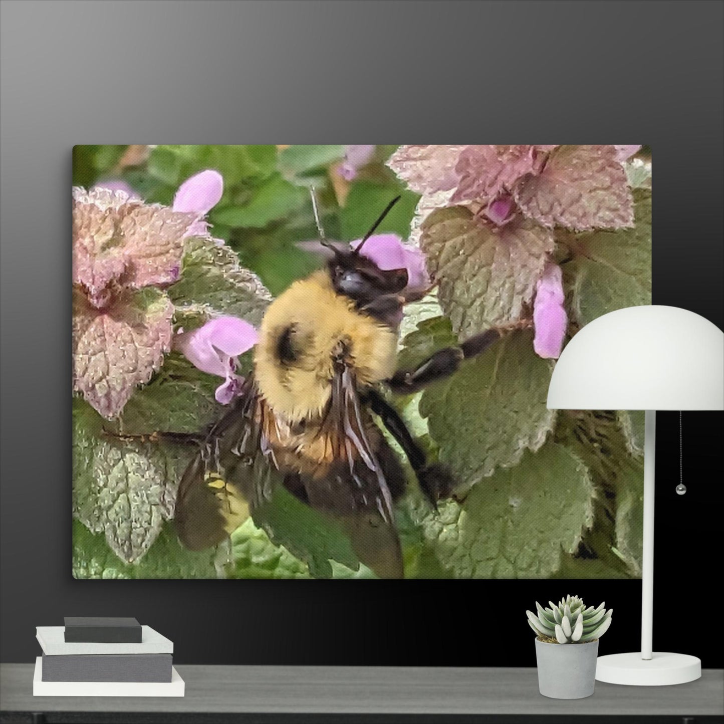 Canvas print of a bee at work