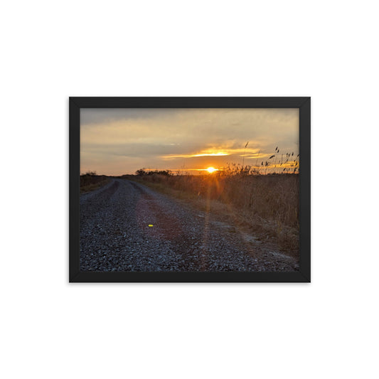 12"x16" Deal Island Maryland Sunset Photo in a Matte Black Frame