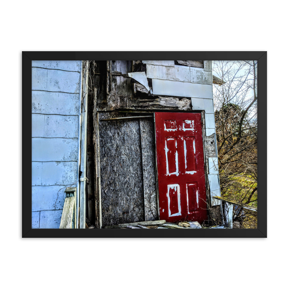 Abandoned church in a framed poster