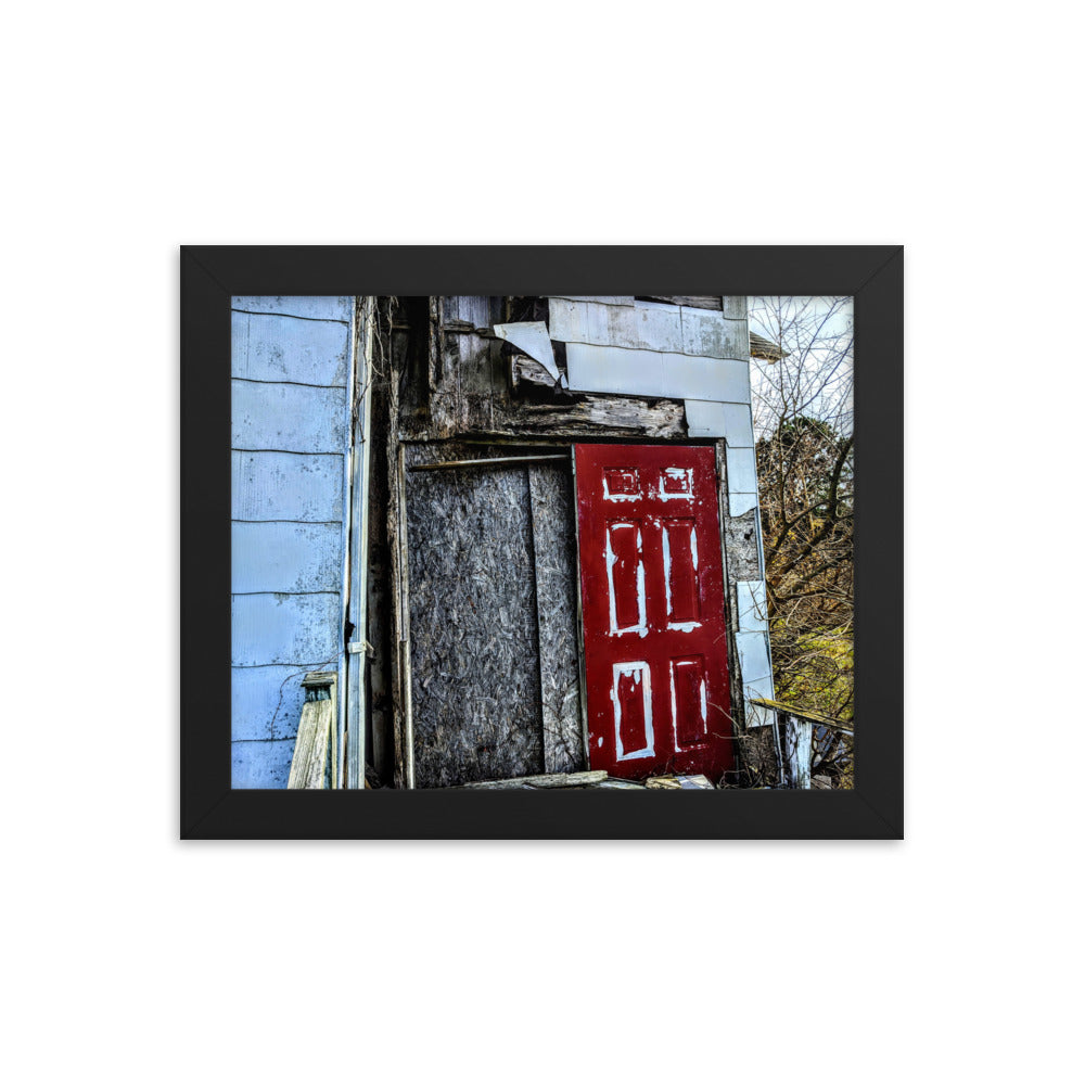 Abandoned church in a framed poster