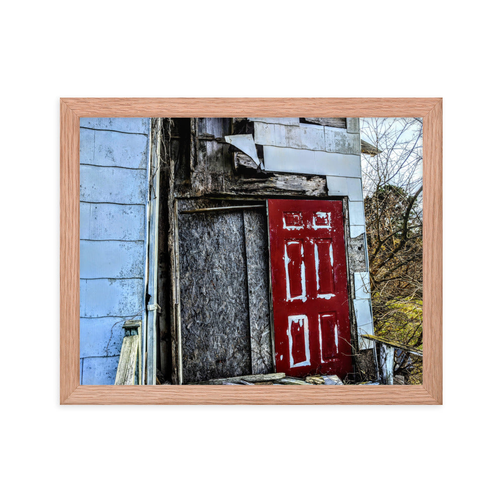 Abandoned church in a framed poster