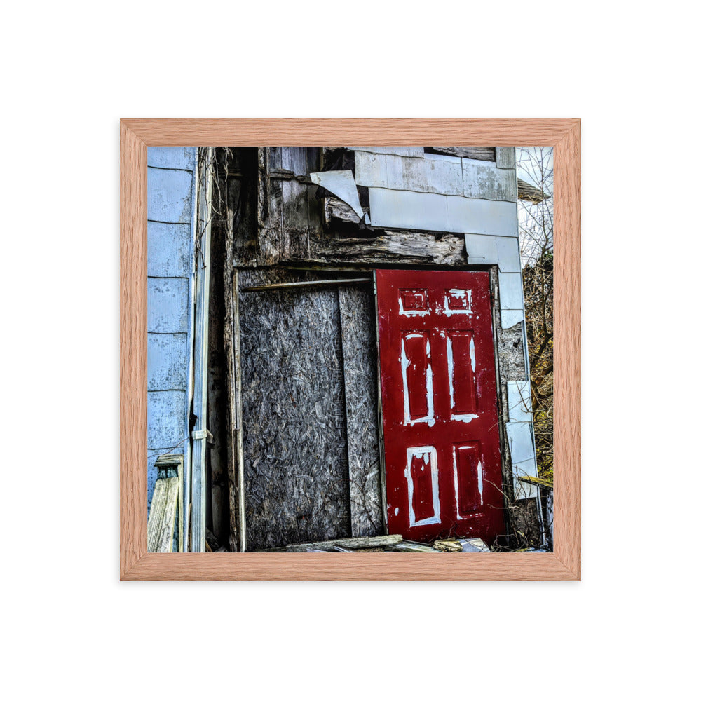 Abandoned church in a framed poster