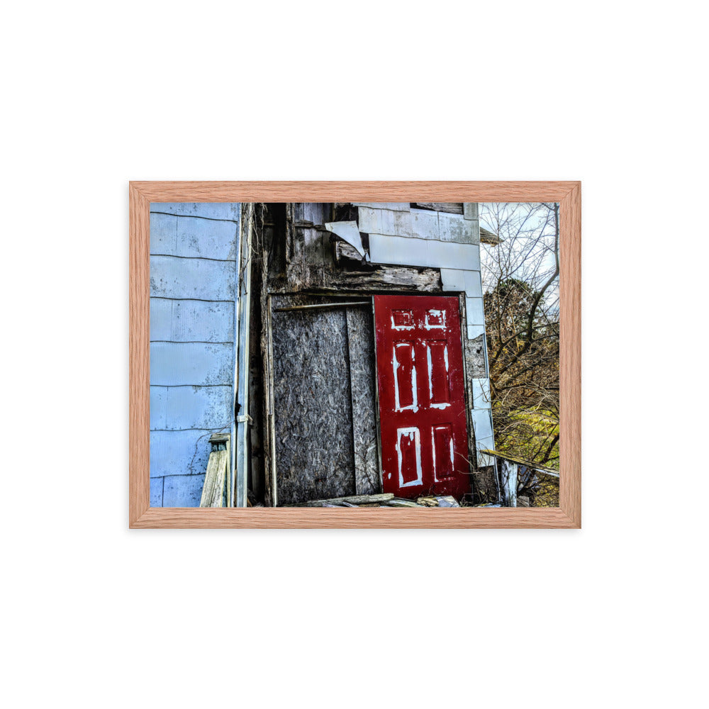 Abandoned church in a framed poster