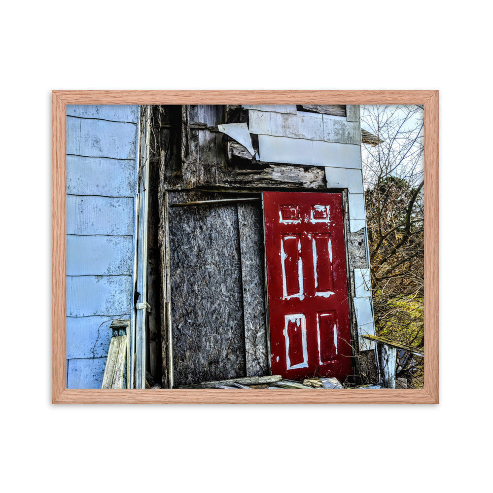 Abandoned church in a framed poster