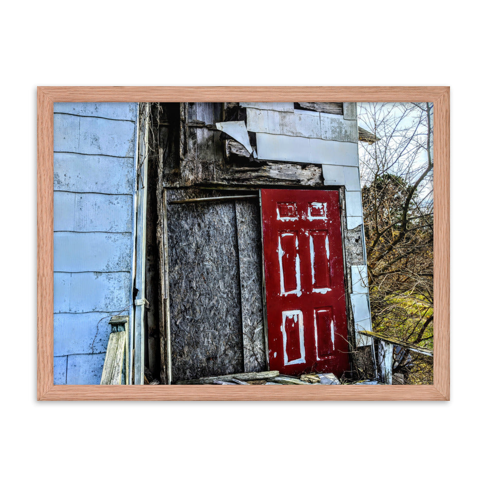 Abandoned church in a framed poster