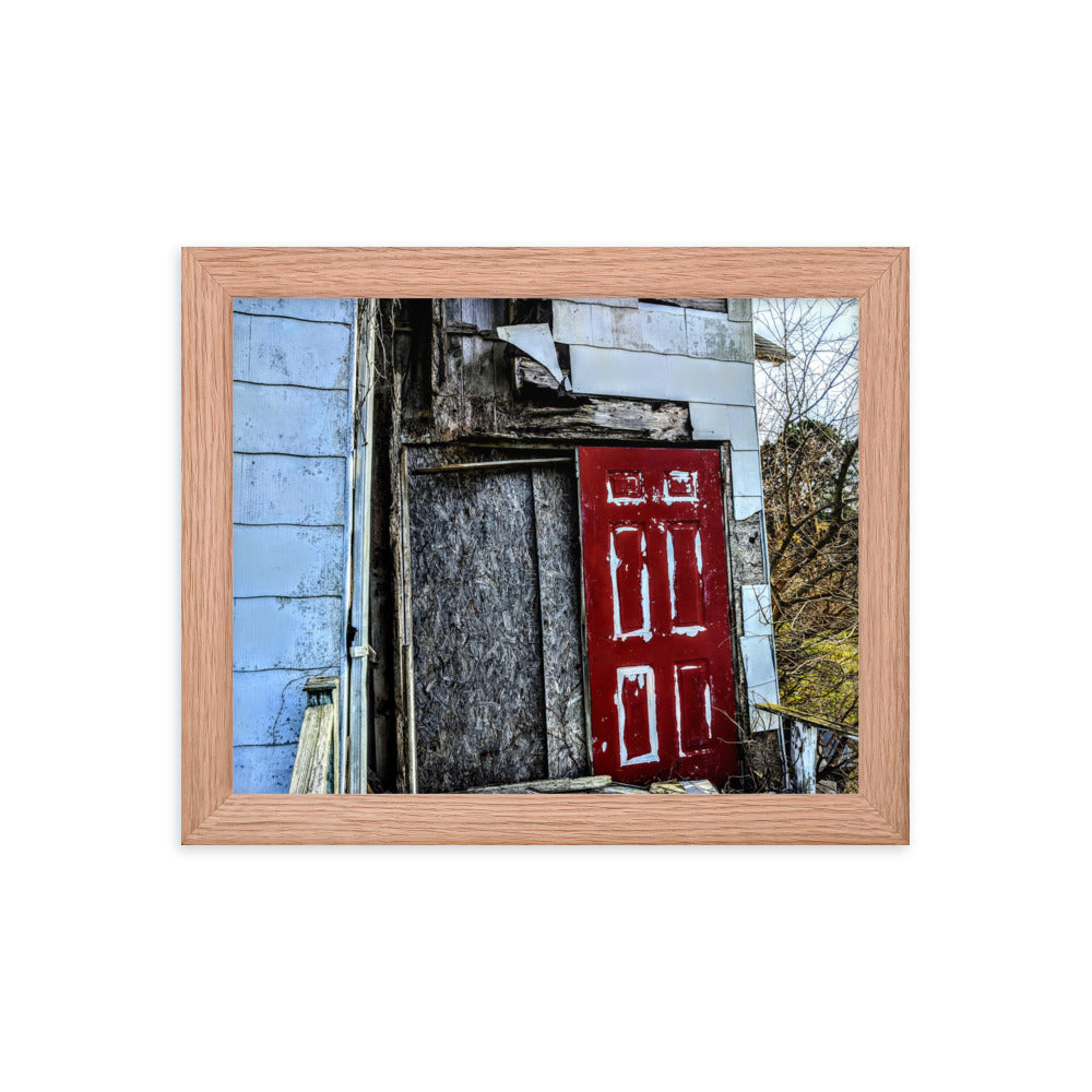 Abandoned church in a framed poster