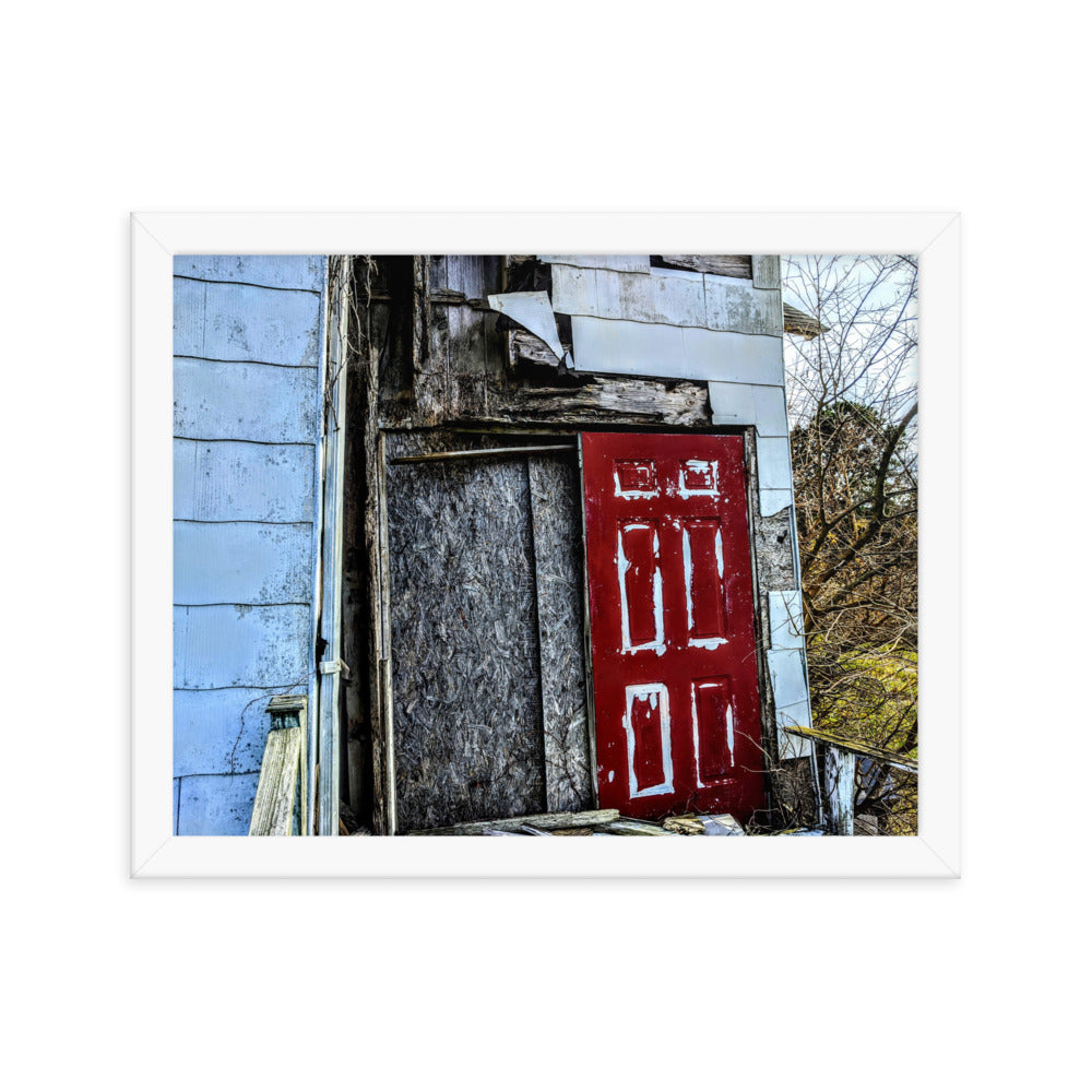 Abandoned church in a framed poster