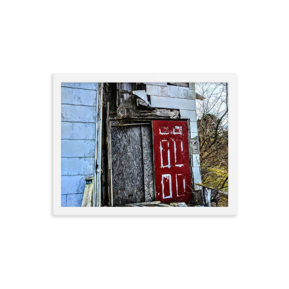 Abandoned church in a framed poster