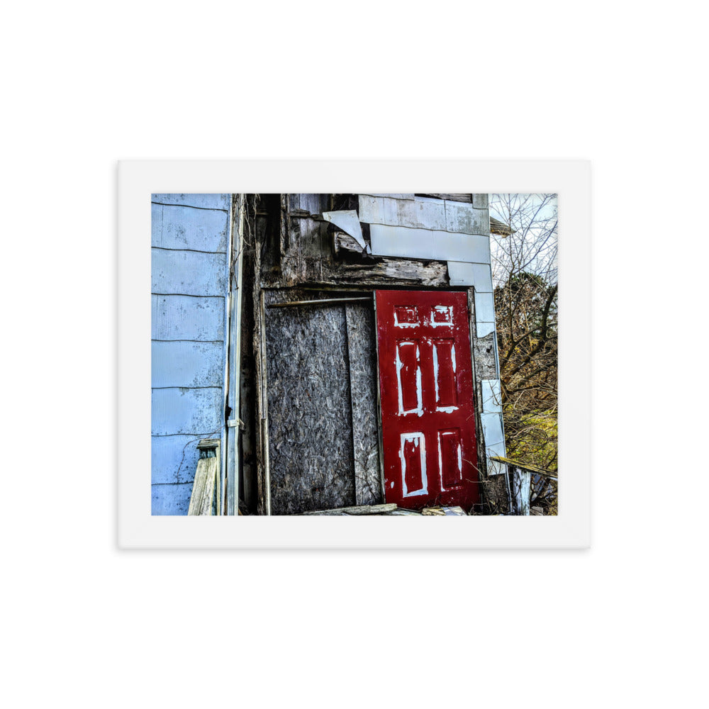 Abandoned church in a framed poster